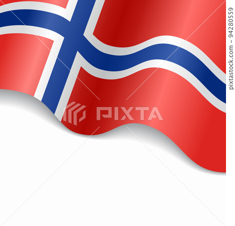 Norwegian flag wavy abstract background. Vector illustration. Norwegian flag wavy abstract background. Vector illustration. 94280559