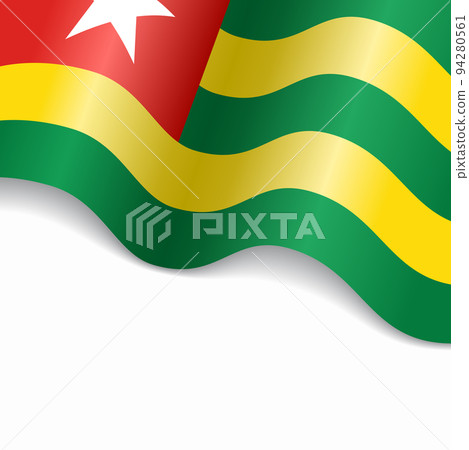 Togolese flag wavy abstract background. Vector illustration. Togolese flag wavy abstract background. Vector illustration. 94280561