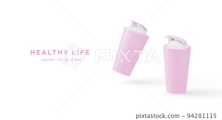 3d realistic  Sports pink shakers isolated for white background. Vector illustration. 94281115