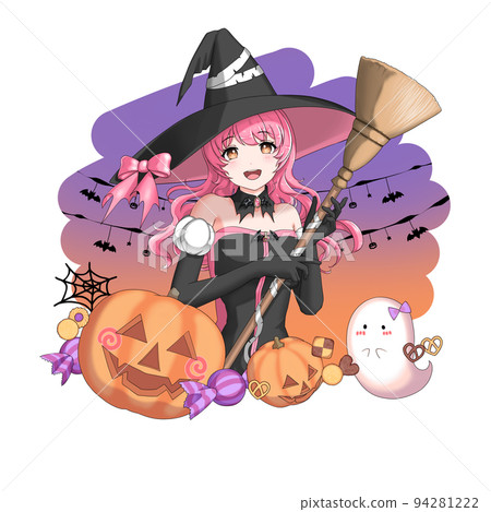[There is a background] Girl with curly hair in charge of pink who cosplayed as a witch 94281222