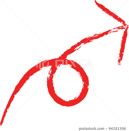 箭頭紅色鉛筆插圖 94281306