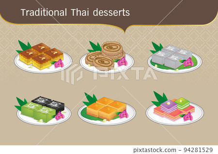 set Traditional Thai desserts sweet food 94281529