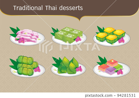 set Traditional Thai desserts sweet food 94281531