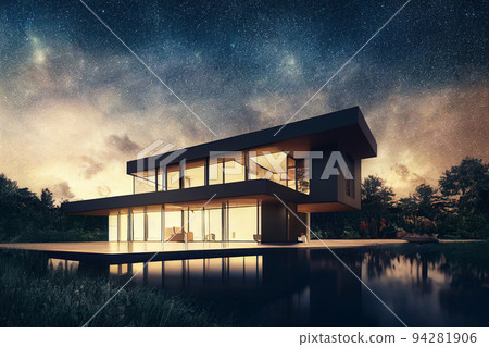 Luxury modern villa, cozy house, real estate Luxury modern villa, cozy house, real estate 94281906