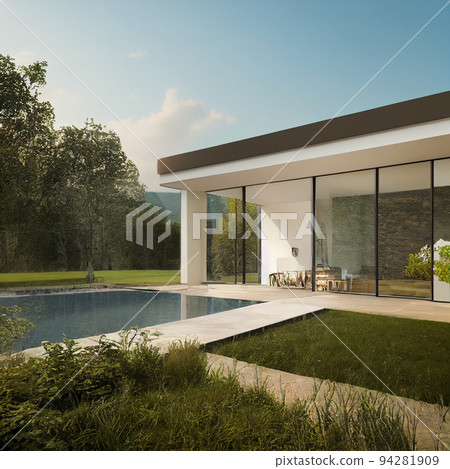 Luxury modern villa, cozy house, real estate Luxury modern villa, cozy house, real estate 94281909