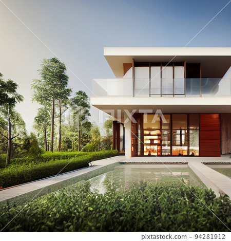 Luxury modern villa, cozy house, real estate Luxury modern villa, cozy house, real estate 94281912