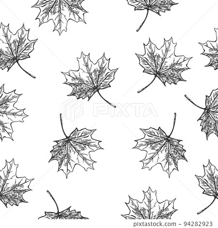 Seamless pattern with leaves. Vintage vector engraving illustration Seamless pattern with leaves. Vintage vector engraving illustration 94282923