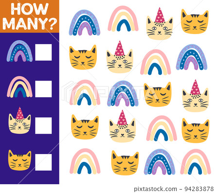 How many Cat, game for children. printable worksheet How many Cat, game for children. printable worksheet 94283878