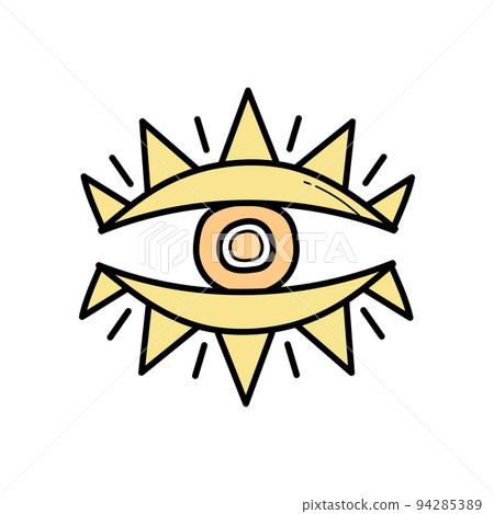 Eye mystic boho symbol. Abstract zen eye sign for design. Doodle simple icon Eye mystic boho symbol. Abstract zen eye sign for design. Doodle simple icon 94285389