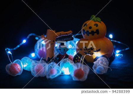 Happy Halloween Halloween pumpkin objects and handmade watermark physalis 94288399
