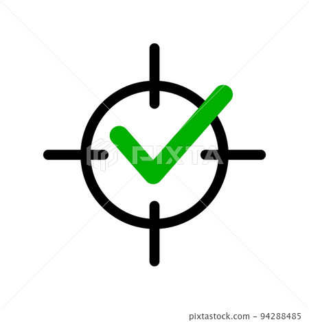 Target and checkmark icon. Goal achievement. vector. 94288485