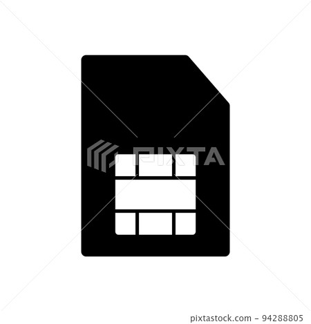 SIM 卡剪影圖標。向量。-插圖素材 [94288805] - PIXTA圖庫