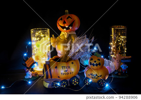 Happy Halloween Halloween pumpkin objects and handmade watermark physalis 94288906