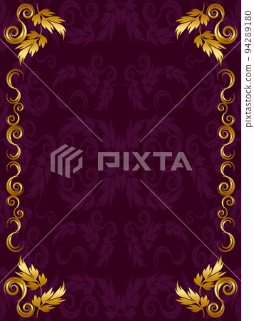 Luxury frame and ornament pattern background vertical position purple & gold 94289180