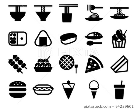 美食廣場烹飪圖標集_黑色固體 94289601
