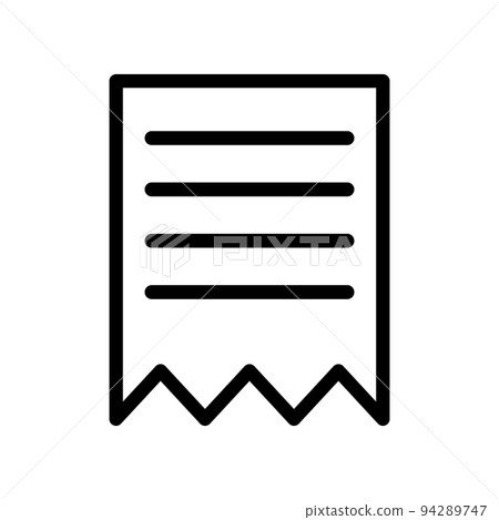 收據或發票圖標。向量。 收據或發票圖標。向量。 94289747