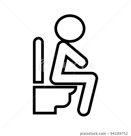 一個人在廁所里大便。坐在馬桶座上。向量。 一個人在廁所里大便。坐在馬桶座上。向量。 94289752