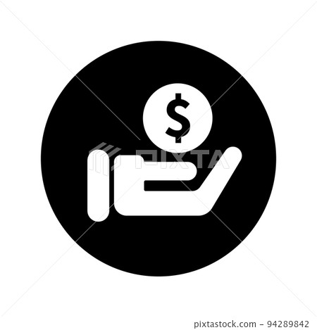 money and hand icon. Investment or savings icon. vector. money and hand icon. Investment or savings icon. vector. 94289842