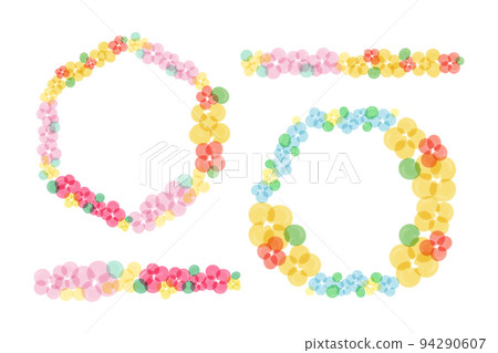 Colorful flower decoration frame set 94290607