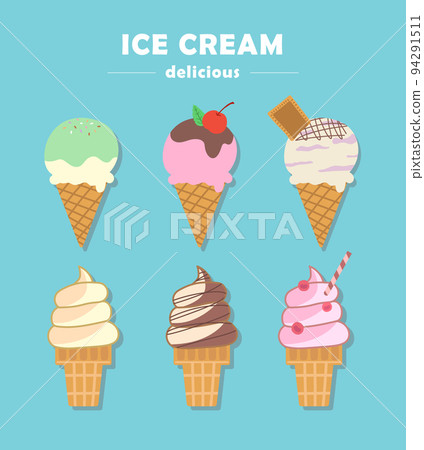 Delicious summer sunshine, cute ice cream series, inclusion skill, herbs, etc. 94291511