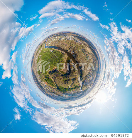 Confluence of the Iset and Kamenka rivers in the city Kamensk-Uralskiy. Iset and Kamenka rivers, Kamensk-Uralskiy, Sverdlovsk region, Ural mountains, Russia. Little planet sphere mode Confluence of the Iset and Kamenka rivers in the city Kamensk-Uralskiy. Iset and Kamenka rivers, Kamensk-Uralskiy, Sverdlovsk region, Ural mountains, Russia. Little planet sphere mode 94291572