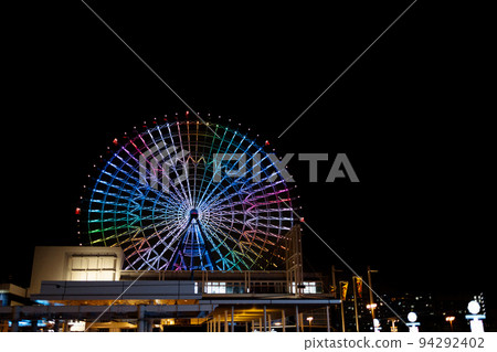 Osaka Tempozan night view Ferris wheel Osaka Tempozan night view Ferris wheel 94292402