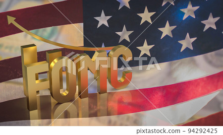The gold text fomc or Federal Open Market Committee for business concept 3d rendering 94292425