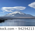 Mt.Fuji seen from the lake with beautiful clouds 94294213