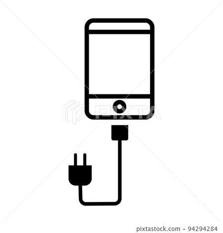 Smartphone charging. mobile phone and charger. vector. Smartphone charging. mobile phone and charger. vector. 94294284