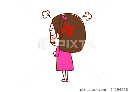 (Whole body obliquely behind) An angry woman looking back and folding her arms (Whole body obliquely behind) An angry woman looking back and folding her arms 94294658