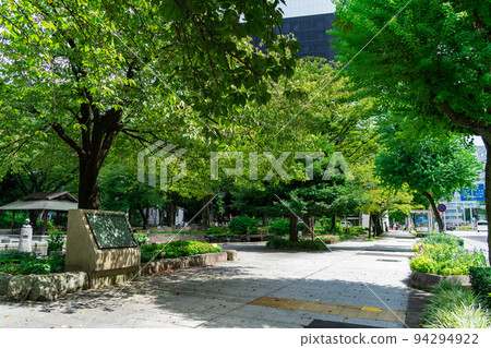 Nagoya, Fushimi, Naka-ku Nishiki 1 chome urban landscape Shimoen Park 94294922