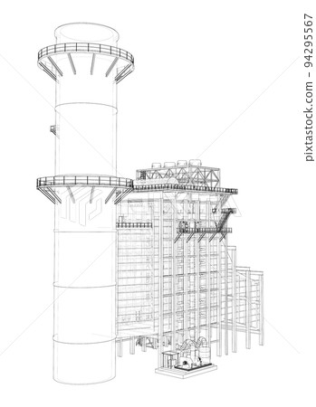 Industrial equipment. Vector rendering of 3d Industrial equipment. Vector rendering of 3d 94295567