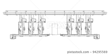 Sketch of industrial equipment. Vector Sketch of industrial equipment. Vector 94295569