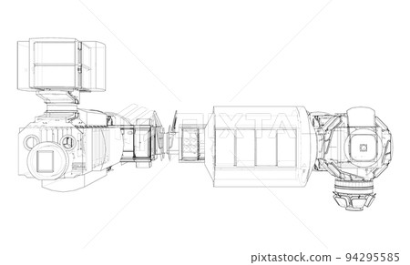 Abstract Spaceship or Space Station. Vector Abstract Spaceship or Space Station. Vector 94295585