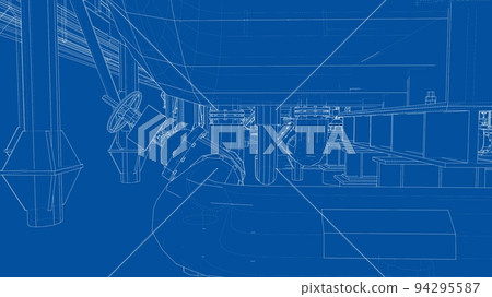 Sketch of industrial equipment. Vector 94295587