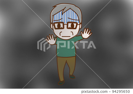 （全身正面）霧中的老人 94295650