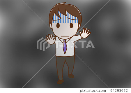 （全身正面）霧中焦急的人 94295652