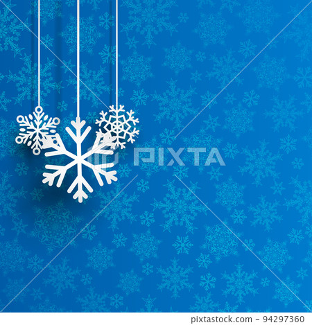 Christmas background with hanging snowflakes Christmas background with hanging snowflakes 94297360