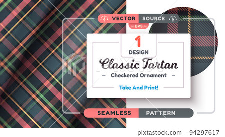 Tartan seamless pattern, merry christmas texture, checkered scottish fabric Tartan seamless pattern, merry christmas texture, checkered scottish fabric 94297617