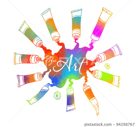 Abstract colored tubes with paint. Vector illustration Abstract colored tubes with paint. Vector illustration 94298767