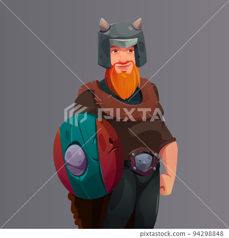 Viking character, scandinavian warrior in helmet Viking character, scandinavian warrior in helmet 94298848