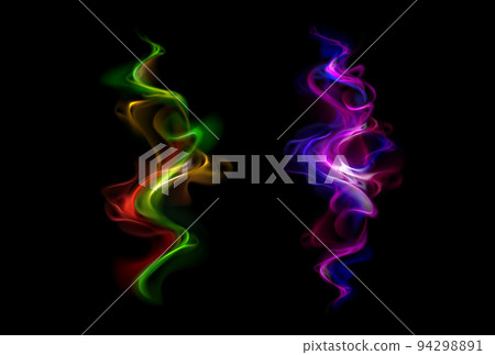 Neon fire smoke, magic swirls effect, wand spell Neon fire smoke, magic swirls effect, wand spell 94298891