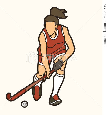 Field Hockey Sport Female Player Action Cartoon Graphic Vector Field Hockey Sport Female Player Action Cartoon Graphic Vector 94299330