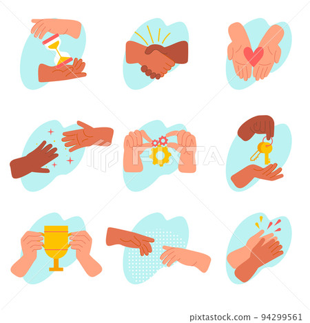 Hands gestures illustration set 94299561