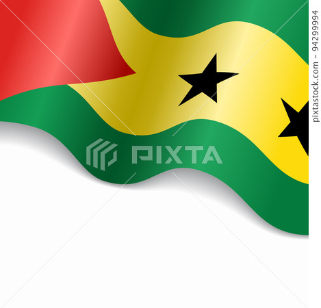 Sao Tome and Principe flag wavy abstract background. Vector illustration. Sao Tome and Principe flag wavy abstract background. Vector illustration. 94299994
