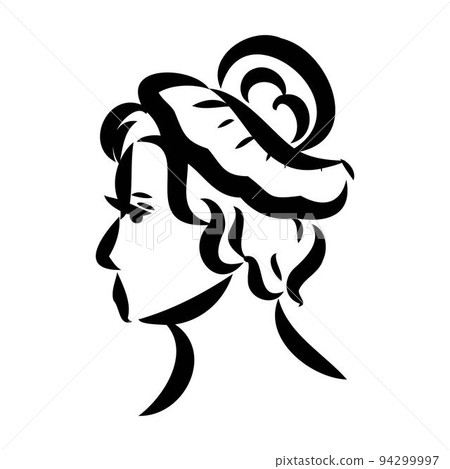 vintage illustration with beautiful fashion girl retro fashion vector 94299997
