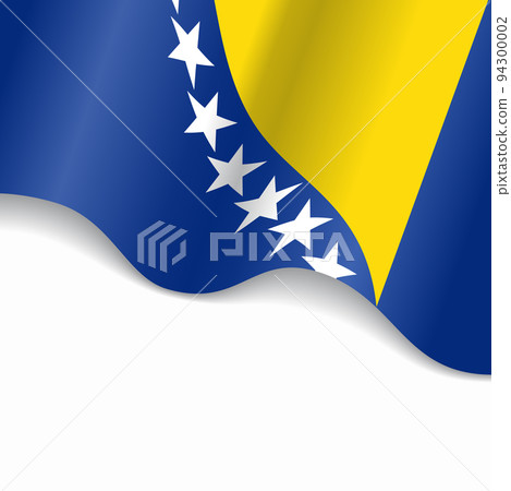Bosnia Herzegovinan flag wavy abstract background. Vector illustration. Bosnia Herzegovinan flag wavy abstract background. Vector illustration. 94300002