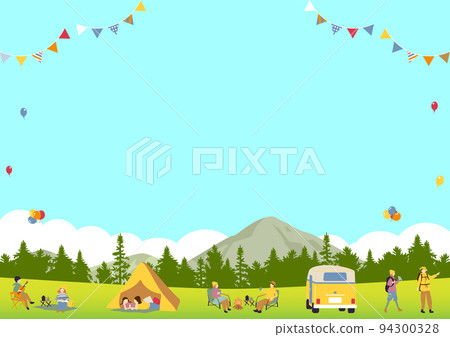 people enjoying camping 94300328