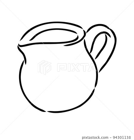 Creamer jug hand drawn vector illustration isolated on white background 94301138