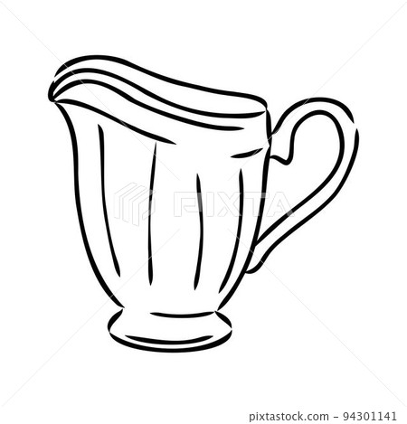 Creamer jug hand drawn vector illustration isolated on white background 94301141